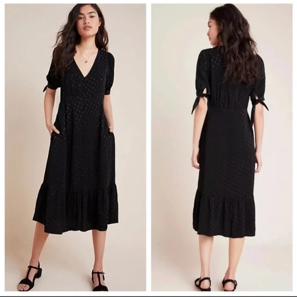 knee length dresses for ladies Eudora Midi Dress Black main image 0